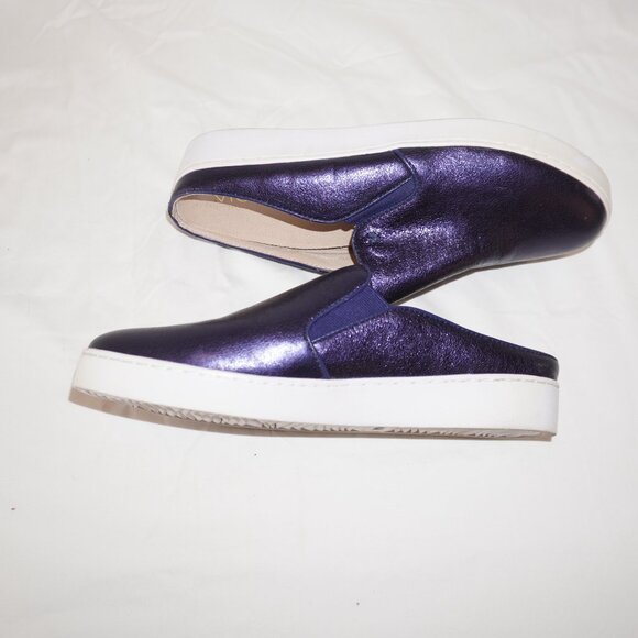 Vionic Dakota Purple Metallic Leather Flatform Slides Mules Sneaker 9 - Picture 10 of 12